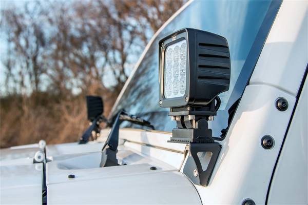 Rough Country - Rough Country LED Windshield Light Mounts Lower For Cree 4 in. Square LED Lights - 6004 - Image 1