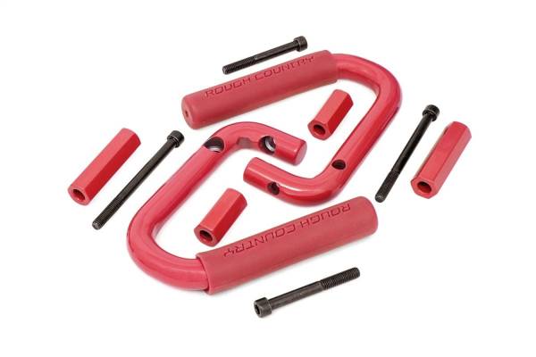 Rough Country - Rough Country Grab Handle Front Solid Steel Red Set - 6501RED - Image 1