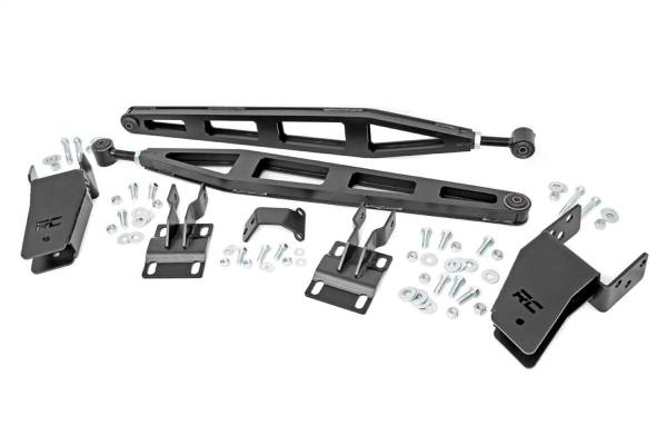 Rough Country - Rough Country Traction Bar Kit Mounting Kit Cleveite Rubber Bushings Ladder Bar Design U-Bolt Includes Threaded Adjustable 4.5-6 in. Lift - 51003 - Image 1