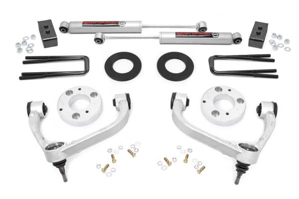 Rough Country - Rough Country Bolt-On Lift Kit w/Shocks 3 in. Lift Incl. Front Upper Control Arms Lift Blocks U-Bolts Front and Rear Premium N3 Shocks - 51014 - Image 1