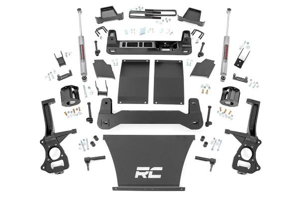 Rough Country - Rough Country Suspension Lift Kit 6 in. Includes Front/Rear Cross Member Skid Plate Cast Steel Knuckles Precision Laser Cut Materials Fabricated Blocks Valved N3 Series Shock Absorbers - 21731 - Image 1