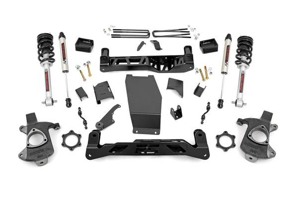 Rough Country - Rough Country Suspension Lift Kit w/Shocks 5 in. Lift Incl. Lifted Struts Rear V2 Monotube Shocks Shocks Stock Cast Steel - 22371 - Image 1