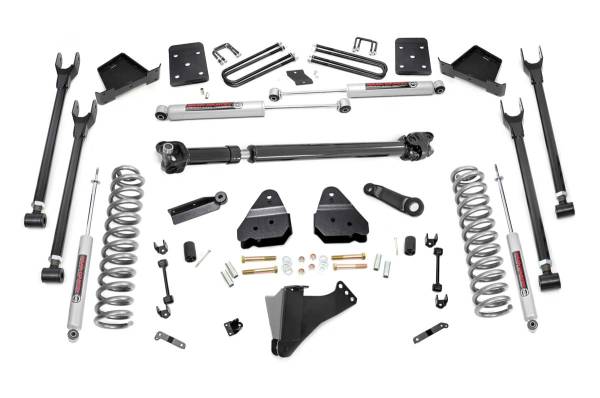 Rough Country - Rough Country Suspension Lift Kit w/Shocks 6 in. 4-Link w/N3 Shocks Incl. 4 in. Axle Diameter Front Driveshaft - 50721 - Image 1