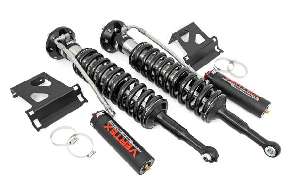 Rough Country - Rough Country Adjustable Vertex Coilovers Front 6 in. Collapsed Length 21.79 in. Extended Length 28.05 in. 2.5 in Piston Zinc Plate Finish Double Clear Coat - 689013 - Image 1