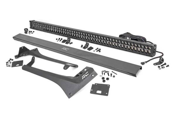 Rough Country - Rough Country LED Light Bar Windshield Mounting Brackets For 50 in. w/Dual-Row Black Series LED White DRL Upper - 70067 - Image 1