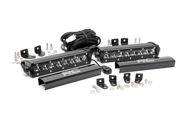 Rough Country - Rough Country Cree Chrome Series LED Light Bar Two-8 in. 6400 Lumens 80 Watts Ip67 Rating Incl. Wire Harness Switch - 70696 - Image 1