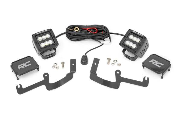 Rough Country - Rough Country LED Lower Windshield Ditch Kit 2 in. Black Series Flood Beam - 70842 - Image 1