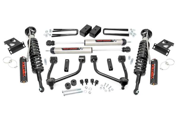 Rough Country - Rough Country Suspension Lift Kit w/V2 Shocks 3.5 in. Incl. Upper Control Arms Vertex Coilovers Diff Spacers Bumpstop Spacers Lift Blocks U-Bolts - 76857 - Image 1