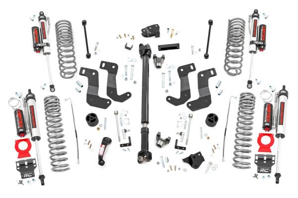 Rough Country - Rough Country Suspension Lift Kit 6 in. Incl. Front/Rear Progressive Rate Coil Springs Control Arm Drop Brackets Pitman Arm Track Bar Bracket Bump Stop Spacers Brake Line Brackets - 91250 - Image 1