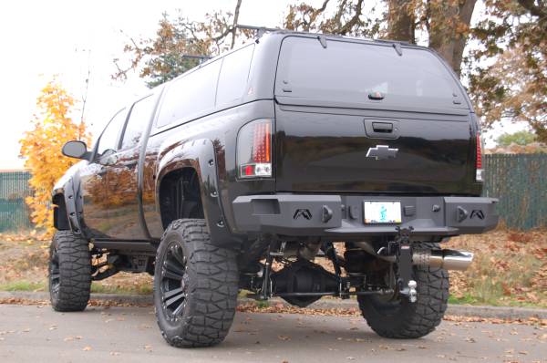 Fab Fours - Fab Fours Heavy Duty Rear Bumper 2 Stage Black Powder Coated Incl. 0.75 in. D-Ring Mount - CH08-W1450-1 - Image 1
