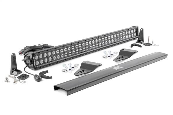 Rough Country - Rough Country Hidden Bumper Black Series LED Light Bar Kit 30 in. Dual Row Light Bar [6] 3W High Intensity Cree LEDs 14400 Lumens 180W Incl. Mounting Brkts. Light Cover - 70786 - Image 1