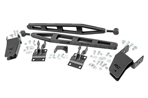 Rough Country - Rough Country Traction Bar Kit Mounting Kit Cleveite Rubber Bushings Ladder Bar Design U-Bolt Includes Threaded Adjustable 0-3 in. Lift - 51005 - Image 1