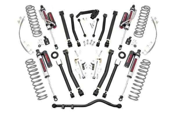 Rough Country - Rough Country Suspension Lift Kit 4 in. Lifted Coil Springs Coil Correction Plates Forged Adjustable Track Bar Made Of Forged Steel X-Flex Control Arm Premium N3 Shocks - 67350 - Image 1
