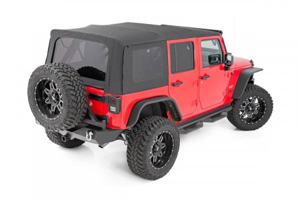 Rough Country - Rough Country Soft Top Black Denim Vinyl Coated Polyester Cotton Leak-Proof Windows Wrinkle-Free Fit Hook/Loop Attachments - RC85460.35 - Image 1