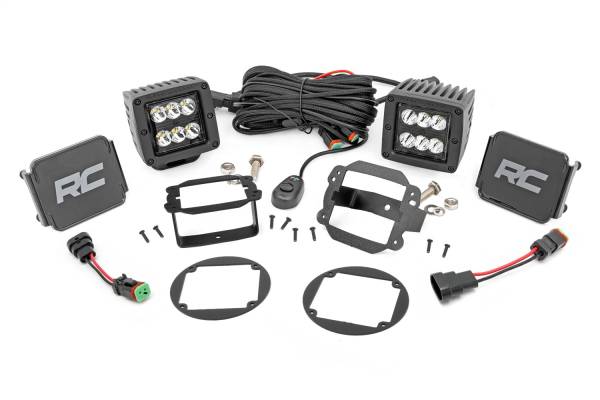 Rough Country - Rough Country Black Series LED Fog Light Kit Incl. Two-2 in. Lights 2880 Lumens 36 Watts Spot Beam IP67 Rating - 70630 - Image 1