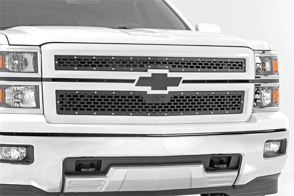 Rough Country - Rough Country Laser-Cut Mesh Replacement Grille Black Powdercoat Incl. Inner/Outer Grilles Brackets Installation Hardware Black Powdercoat - 70101 - Image 1