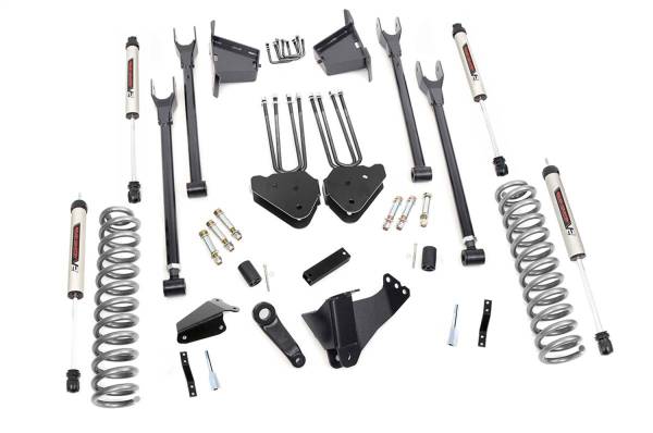 Rough Country - Rough Country Suspension Lift Kit 8 in. Lift Blocks 4 Link w/V2 Shocks Lifted Coil Springs Upper / Lower Control Arms Brackets Sway-Bar Lin Extensions Pitman Arm Bumpstop Spacers - 59170 - Image 1
