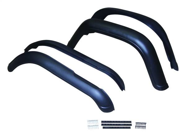Crown Automotive Jeep Replacement - Crown Automotive Jeep Replacement Fender Flare Kit Incl. 4 Black Flares And Hardware  -  8997109CJ8 - Image 1
