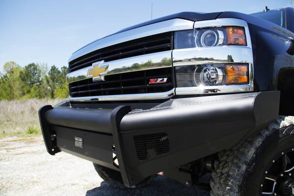 Fab Fours - Fab Fours Elite Front Bumper 2 Stage Black Powder Coated w/o Full Grill Guard Incl. Light Cut-Outs - CH08-Q2061-1 - Image 1