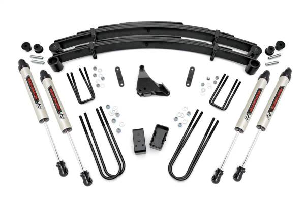 Rough Country - Rough Country Suspension Lift Kit Includes Valved N3 Series Shock Absorbers Lifted Leaf Springs Sway-Bar And Track Bar Drop Brackets U-Bolts w/Hardware 3 in. Lift Blocks - 49570 - Image 1