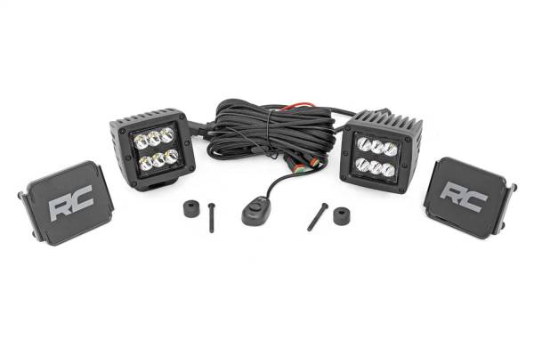 Rough Country - Rough Country Black Series LED Fog Light Kit Incl. Two-2 in. Lights 2880 Lumens 36 Watts Spot Beam IP67 Rating - 70062 - Image 1