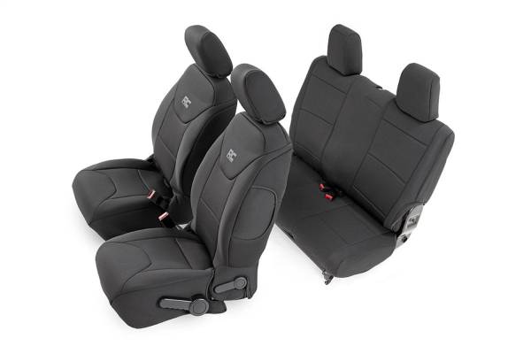 Rough Country - Rough Country Seat Cover Set Black Neoprene Incl. 2-Front Seat Covers 2-Rear Seat Covers 4 Headrest Covers - 91007 - Image 1