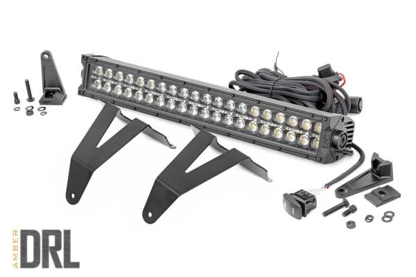 Rough Country - Rough Country LED Hidden Bumper Kit 20 in. Black Series w/Amber White DRL Die Cast Aluminum Housing 120 Watts Of Lighting Power Durable Black Carbon Powder Coating Chrome Panel Design - 70779DRLA - Image 1