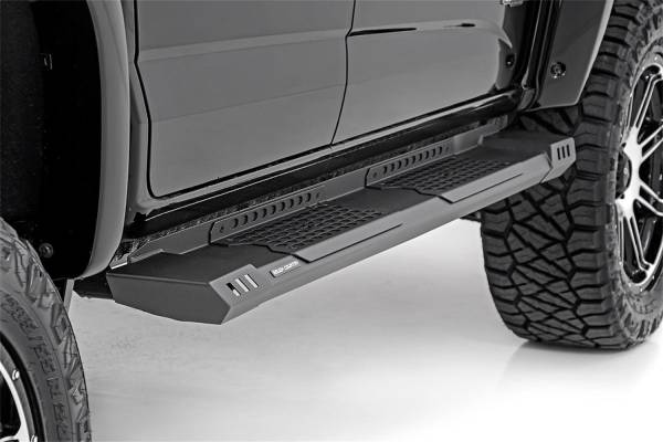 Rough Country - Rough Country HD2 Cab Length Running Boards Black Powdercoat 91 in. Length 4 Steps. Incl. Mounting Brackets Hardware - SRB151977 - Image 1