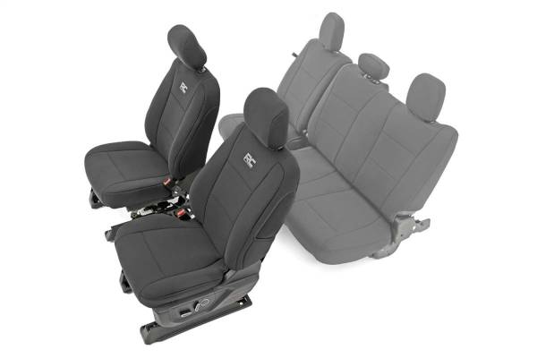 Rough Country - Rough Country Seat Cover Set Incl. Front Seat Cover [2] Headrest Covers Neoprene Black - 91016 - Image 1