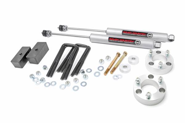 Rough Country - Rough Country Suspension Lift Kit w/Shocks 3 in. Lift Incl. Front Strut Ext. Diff Spacer Rear Lift Blocks U-bolts Premium N3 Shocks - 74530 - Image 1
