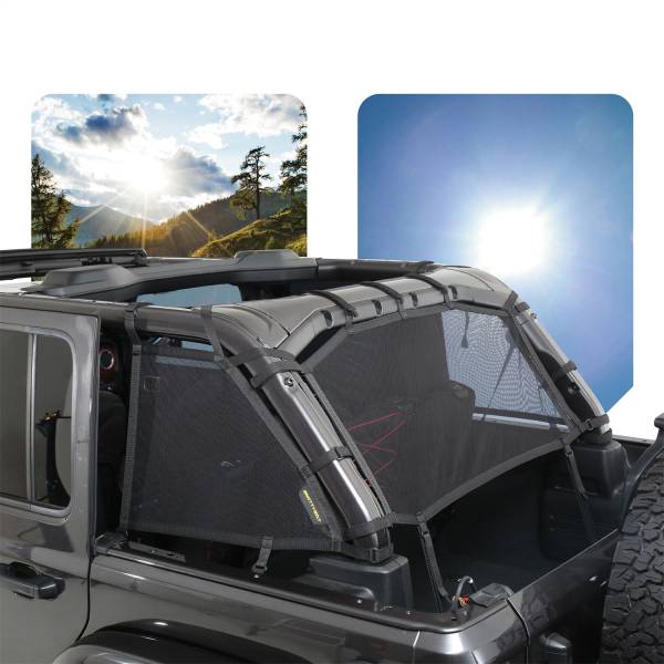 Smittybilt - Smittybilt Cloak Extended Mesh Top Cloak Sides And Rear Black Mesh - 97501 - Image 1