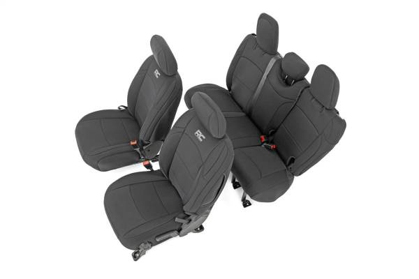 Rough Country - Rough Country Seat Cover Set Incl. [2] Front Seat Covers [2] Rear Seat Covers [4] Headrest Covers Neoprene Black - 91010 - Image 1