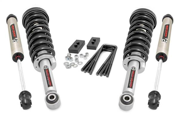 Rough Country - Rough Country Leveling Lift Kit 2 in. w/V2 Shocks and N3 Struts Head Turning Aluminum Leveling Spacer T6061 Billet Aluminum Upper Control Arm And The Strut Suitable For 35 in. Tires - 56971 - Image 1