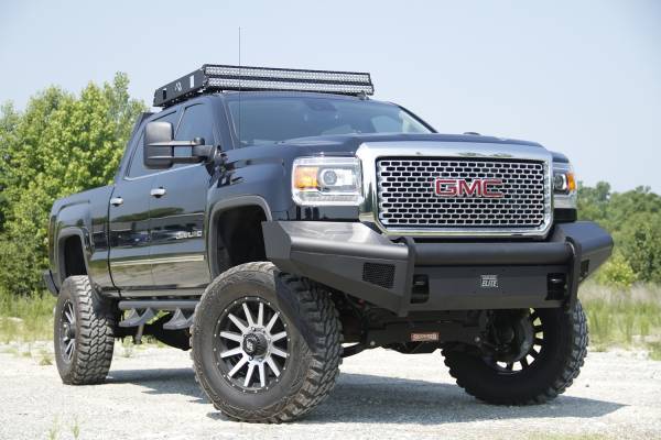 Fab Fours - Fab Fours Elite Front Ranch Bumper 2 Stage Black Powder Coated w/o Grill Guard w/Tow Hooks - GM14-Q3161-1 - Image 1