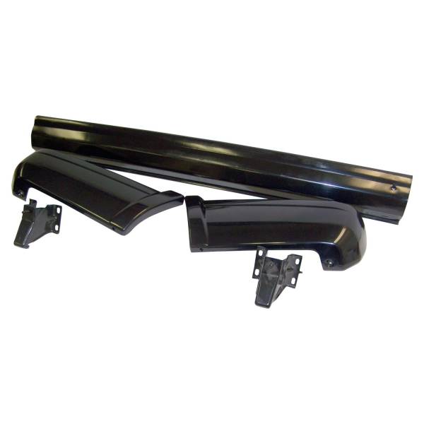 Crown Automotive Jeep Replacement - Crown Automotive Jeep Replacement Rear Bumper Kit Black Incl. Bumper And 2 End Caps  -  5EE84TZZAGK - Image 1