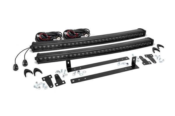 Rough Country - Rough Country Cree Black Series LED Light Bar 30 in. Single Row 12000 Lumens 150 Watts Spot Beam IP67 Rating Incl. Grille Mount Dual Set - 70662 - Image 1