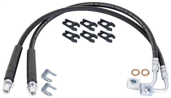 RockJock 4x4 - RockJock Brake Hose Kit Rear Incl. Hoses Frame Clips Copper Washers ABS Wire Clips Pair - RJ-156400-101 - Image 1