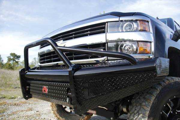 Fab Fours - Fab Fours Black Steel Front Ranch Bumper 2 Stage Black Powder Coated w/Pre-Runner Grill Guard And Tow Hooks - CH14-S3062-1 - Image 1