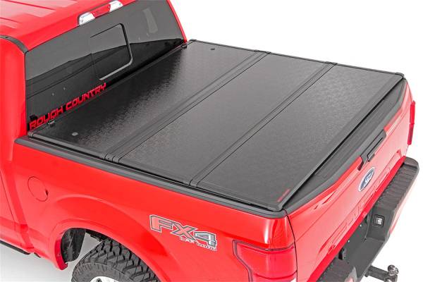 Rough Country - Rough Country Hard Tri-Fold Tonneau Bed Cover - 45515550A - Image 1