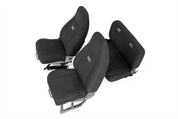 Rough Country - Rough Country Seat Cover Set Black Neoprene Incl. 2-Front Seat Covers 2-Rear Seat Covers 4 Headrest Covers - 91009 - Image 1