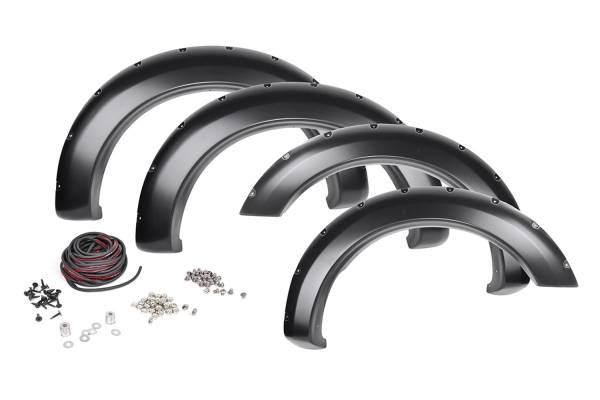 Rough Country - Rough Country Pocket Fender Flares w/Rivets Flat Black Bolt On - F-D21011 - Image 1