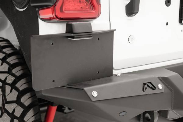 Fab Fours - Fab Fours Rear Bumper License Plate Bracket 11 Gauge Steel Construction 2 Stage Matte Black Powder Coat w/Epoxy Primer - M4550-1 - Image 1