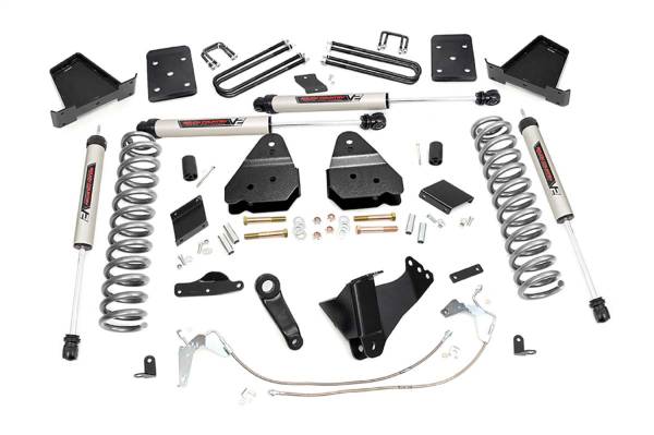 Rough Country - Rough Country Suspension Lift Kit 6 in. w/V2 Series Monotube Shocks Lifted Coil Springs Stainless Steel Braided Brake Lines Brackets Bumpstop Spacers Includes Hardware - 52970 - Image 1