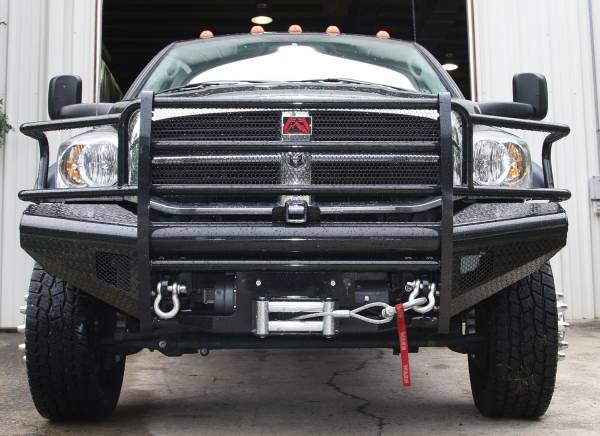 Fab Fours - Fab Fours Black Steel Front Ranch Bumper 2 Stage Black Powder Coated w/Full Grill Guard Incl. Light Cut-Outs - DR03-S1060-1 - Image 1