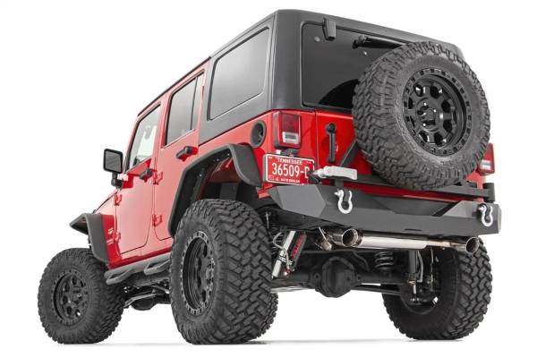 Rough Country - Rough Country Tubular Fender Flares Set Front 8 in. Wide Rear 5 in. Wide Steel Satin Black Incl. Hardware - 10533 - Image 1