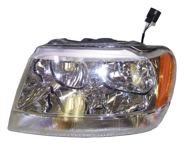 Crown Automotive Jeep Replacement - Crown Automotive Jeep Replacement Head Light Assembly Left w/o Leveling Device Incl. Bulbs/Harness  -  55155553AD - Image 1