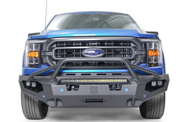 Fab Fours - Fab Fours Matrix Front Bumper Bare Steel w/Pre-Runner Guard w/Sensor Holes Compatible w/Adaptive Cruise Control Accommodates Factory LED Fog Lights Or [3] 3X3 LED Cubes - FF21-X4752-B - Image 1