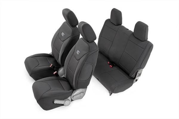 Rough Country - Rough Country Seat Cover Set Black Neoprene Incl. 2-Front Seat Covers 2-Rear Seat Covers 4 Headrest Covers - 91005 - Image 1