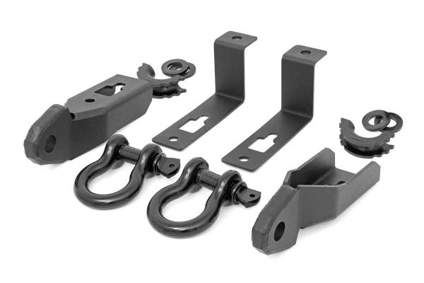 Rough Country - Rough Country Tow Hook To Shackle Conversion Kit Standard D-Ring Rubber Isolators Steel Construction Powder Coat Black Includes Installation Instructions - RS152 - Image 1