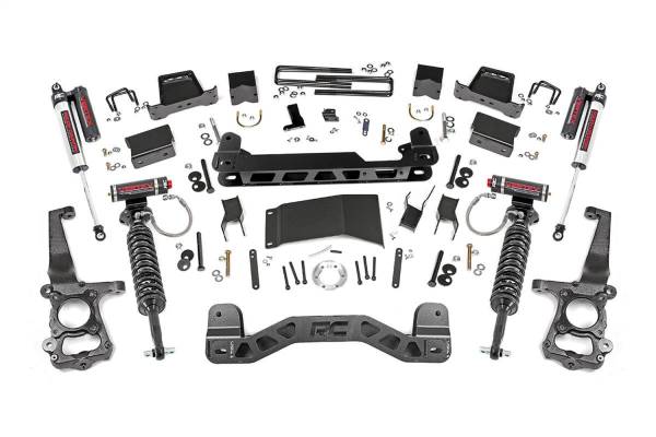 Rough Country - Rough Country Suspension Lift Kit w/Shocks 6 in. Lift Incl. Knuckles Strut Spacer Crossmember Swaybar/Diff Drop Brkt. Vertex Res. Coilovers Rear Premium N3 Shocks Blocks U-Bolts - 55750 - Image 1